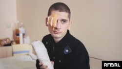 Раненый украиснкий военнослужащий