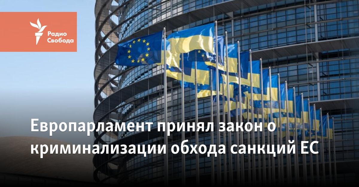 The European Parliament adopted a law on the criminalization of the circumvention of EU sanctions
