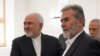 Ziyad al-Nakhalah, the leader of Palestinian Islamic Jihad with Iran's foreign minister Mohammad Javad Zarif. FILE PHOTO