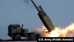 The M142 high-mobility artillery rocket system is a U.S. light multiple-rocket launcher mounted on a standard army medium-tactical-vehicle truck frame.