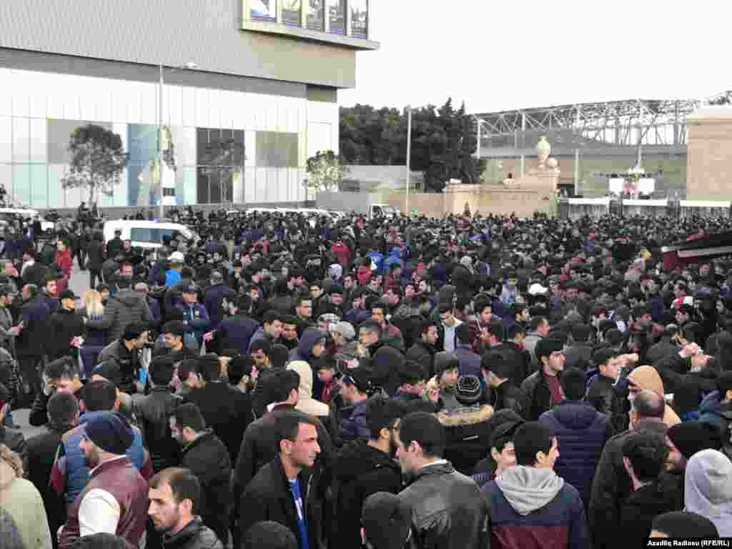 Azerbaijan -- local football fans before Azerbaijan-Germany tournament