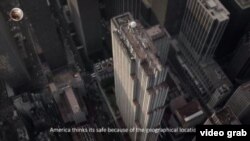 A capture from an 11-minute Islamic State (IS) propaganda video titled We Will Burn America
