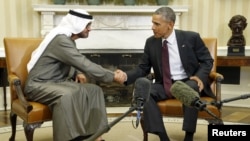 أوباما وولي عهد أبوظبي الشيخ محمد بن زايد آل نهيان - 20 نيسان 2015