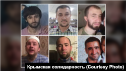 Крымские татары, задержанные 7 июля 2020. Эмиль Зиядинов – на пятом фото (среднее в нижнем ряду)