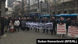 Beograd: Protest bivših radnika PKB-a ispred Predsedništva