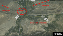 На карте обозначена часть анклава Сох, где произошел захват заложников