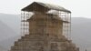 Iran -- Visitors look at the limestone tomb of ancient Persia's King Cyrus the Great, who founded the Achaemenid empire in the 6th century B.C. in Pasargadae near the Shiraz, some 950 km south of Tehran, July 9, 2008 