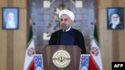 روحاني يتحدث في طهران عن الاتفاق النووي بين بلاده والقوى العالمية - 14 تموز 2015