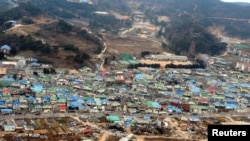 Destruction from the shelling by North Korea on Yeonpyeong Island