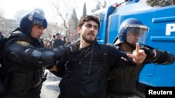 Opposition protests in Azerbaijan tend to face fierce police resistance.