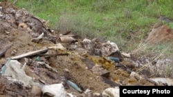 Armenia -- Hazardous chemicals under open skies in waste disposal site in Nubarashen, Yerevan, undated