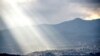 A shaft of sunlight illuminates a suburb in Stepanakert (known as Xankendi in Azeri) on November 27.