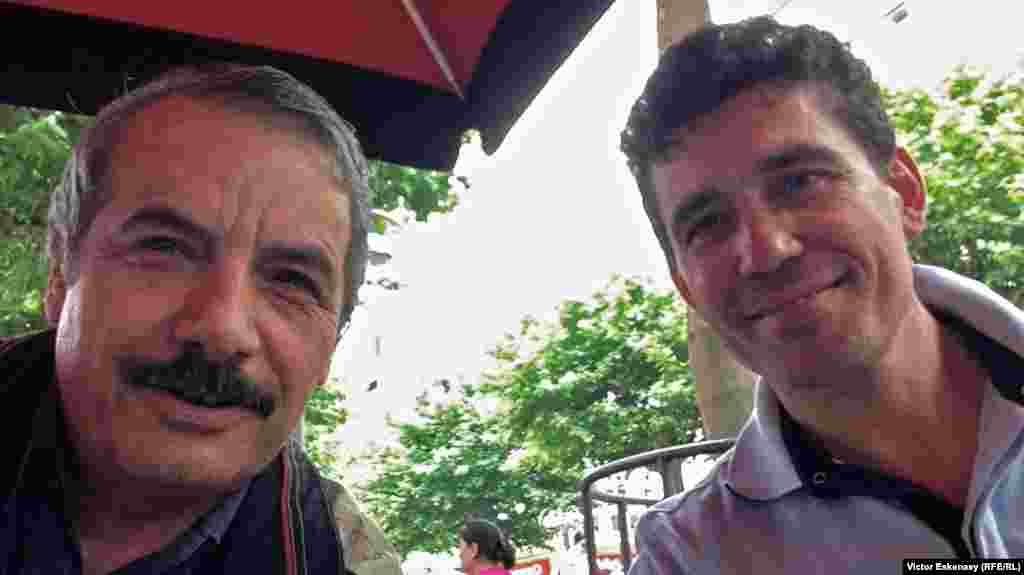 Întîlnirea a doi istorici: Sergiu Musteață cu Victor Eskenasy, la Frankfurt, iulie 2014.