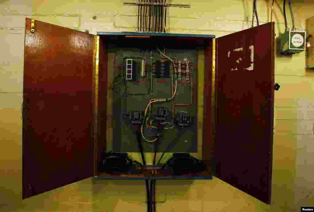 A telephone switchboard inside the weapons depot