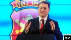 Прес-конференција на претседателот на ВМРО-ДПМНЕ Никола Груевски по првичните резултати од парламентарните избори. 
