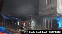Georgia -- Fire, Varketili Market, Tbilisi, 15Jun2020