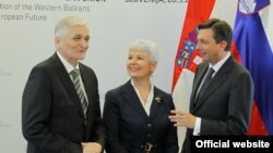 Nikola Špirić, Jadranka Kosor i Borut Pahor na upravo održanoj regionalnoj konferenciji o budućnosti zapadnog Balkana u Sloveniji