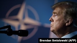 Američki predsjednik Donald Trump tokom obraćanja samitu NATO-a u Briselu 12. jula 2018.