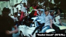 The journalists' sons were arrested while celebrating a victory by Kulob-based soccer team Ravshan.