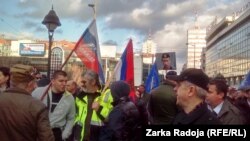 Ілюстраційне фото. Російські прапори на мітингу на підтримку проросійського політика Воїслава Шешеля. Белград, Сербія, березень 2016 року