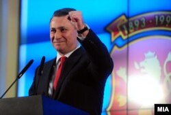 Никола Ґруєвський на прес-конференції після виборів