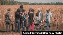 «Mıqlar» filminiñ çekimlerinde. Foto rejissör Ahmed Sarıhalil tarafından taqdim etildi