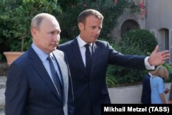 Володимир Путін і Емманюель Макрон, Франція, 19 серпня 2019 року