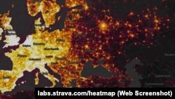Карта активностей пользователей Strava