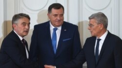 Slijeva nadesno: Željko Komšić, Milorad Dodik i Šefik Džaferović