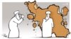 Карыкатура Асада Біна Хадзі «Каб застацца ў гісторыі», намаляваная з нагоды землятрусу ў Іране ў лістападзе 2017.