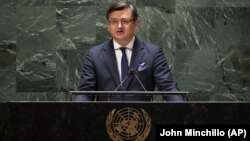 Дмитро Кулеба виступає на Генеральній асамблеї ООН напередодні нового російського вторгнення до України, 23 лютого 2022 року