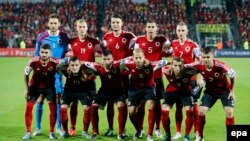 Kombëtarja e Shqipërisë në futboll para takimit kualifikues me Serbinë më 8 tetor të vitit 2015