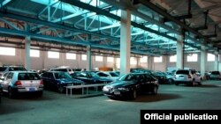 Armenia -- Cars parked at a customs terminal in Yerevan.