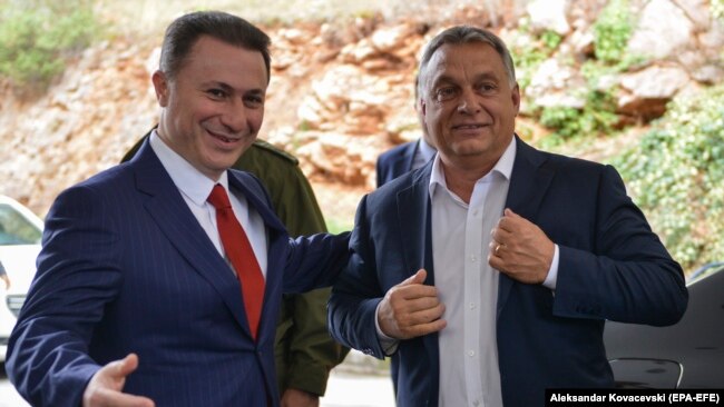 Nikola Gruevski (majtas) dhe Viktor Orban(djathtas), shtator 2017