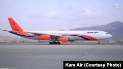 A Kam Air plane at Kabul Airport.