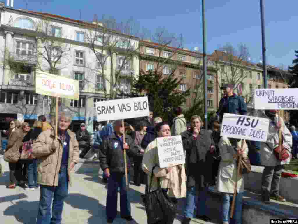 Prosvjedi umirovljenika u Zagrebu, 23. ožujka 2011, Foto: Enis Zebić/RSE