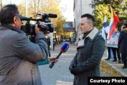 Александр Оршулевич перед телекамерами