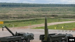 The Iskander-M mobile short-range ballistic missile system is presented at the international military-technical forum "ARMY-2016" in Moscow region, September 9, 2016