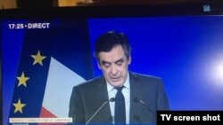 Франсуа Фийон во время телеобращения к избирателям в январе 2017 (архивное фото)