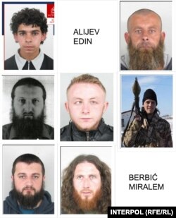 Osobe navodno uhapšene u Baguzu za kojima su raspisane INTERPOL-ove potjernice: Hamza Labidi, Edin Alijev, Amir Džinić, Edin Muftić, Alija Keserović, Jasmin Keserović, Salem Hasić, Senad Kasupović i Miralem Berbić.