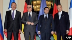 Sergej Lavrov, Frank Valter Štajnmajer, Pavlo Klimkin, Loran Fabijus u Berlinu