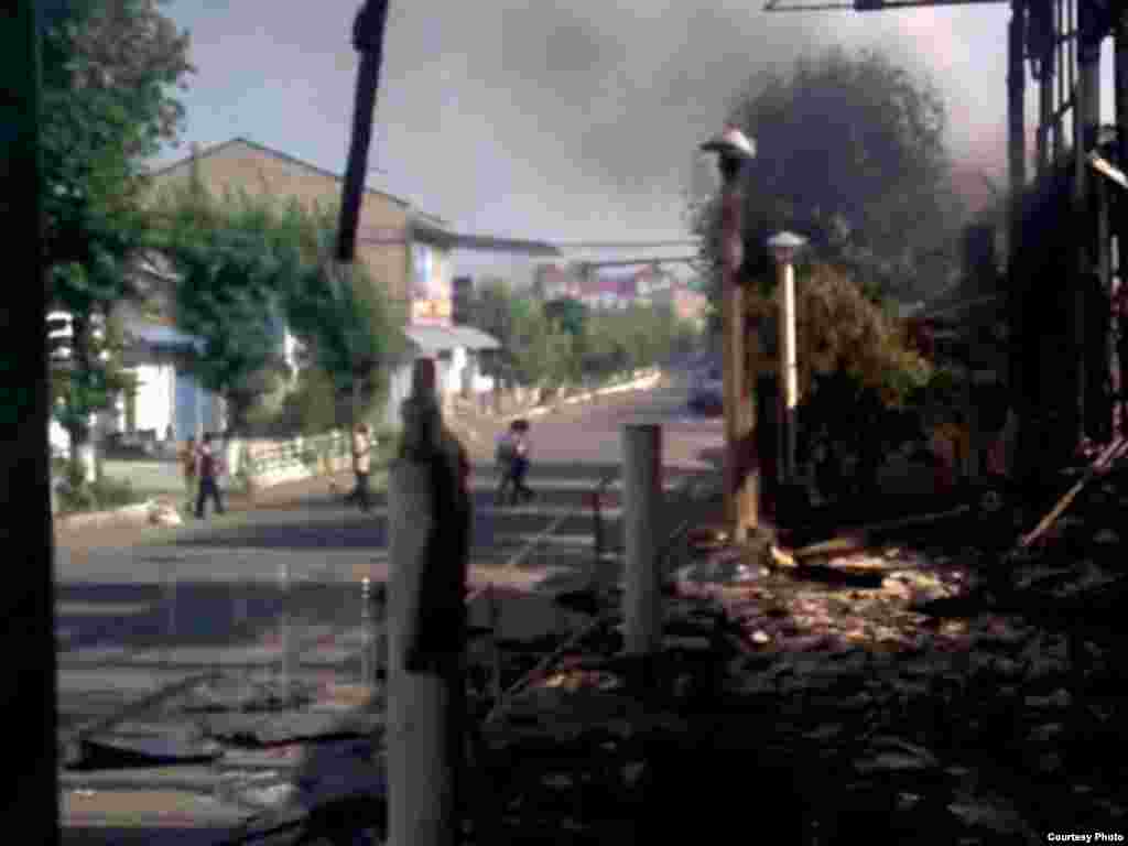 Devastation on the streets of Osh after two days of violence.