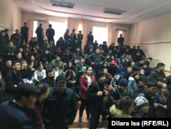Uzbek students in Shymkent on February 12