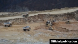 Armenia - Open-pit mining at Teghut copper deposit, 20Dec2014.