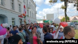 Участники марша «За свободу!» в Гомеле (Беларусь). 16 августа 2020 года.