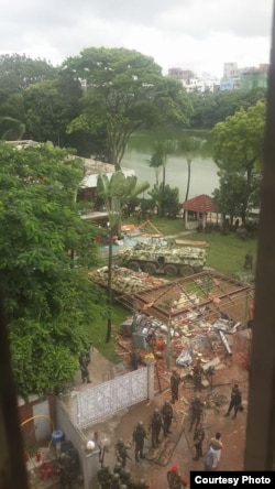 A view of the restaurant following the siege.