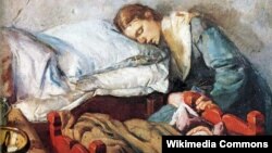 Крысьціян Крог, «Заснулая маці зь дзіцём» (1883).