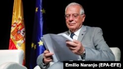 Жозеп Боррель, новий віцепрезидент і верховний представник із закордонних справ і політики безпеки, під час презентації блогу «Це справжня Іспанія» в Мадриді, Іспанія, 14 травня 2019 року