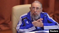 A frail-looking Fidel Castro at the Cuban Communist Party congress in Havana earlier this year. 