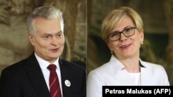 Кандидаты в президенты Литвы Гитанас Науседа и Ингрида Шимоните.